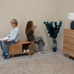 Banc avec rangements en bois massif Suède - VESKOR