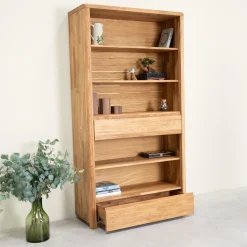 Bibliothèque en bois massif de chêne Elsa 2 - NordicStory