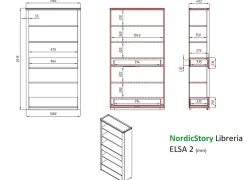 Bibliothèque en bois massif de chêne Elsa 2 - NordicStory