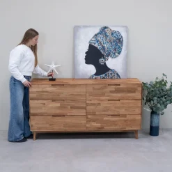 Buffet commode en bois massif de chêne Escandi 4 - NordicStory
