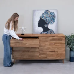 Buffet commode en bois massif de chêne Escandi 4 - NordicStory
