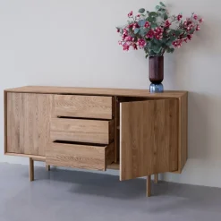 Buffet commode en bois massif de chêne Kodama 3 - VESKOR