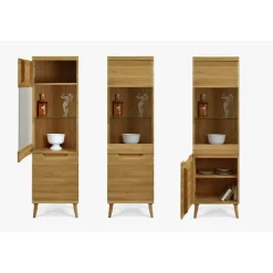 Buffet vitrine en bois massif de chêne Milan 1 - NordicStory