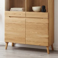 Buffet vitrine en bois massif de chêne Milan 2 - NordicStory