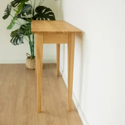 Bureau console avec 2 tiroirs en bois massif de chêne Tolédo 2 - NordicStory