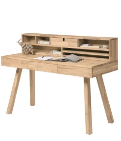 Bureau console en bois massif de chêne Einstein II - NordicStory