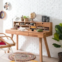 Bureau console en bois massif de chêne Einstein II - NordicStory