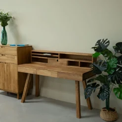 Bureau console en bois massif de chêne Einstein II - NordicStory