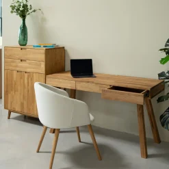 Bureau console en bois massif de chêne Einstein I - NordicStory