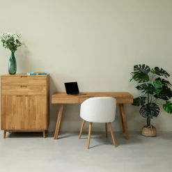 Bureau console en bois massif de chêne Einstein I - NordicStory