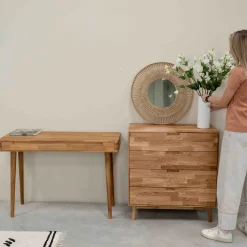 Bureau console en bois massif de chêne Escandi - NordicStory