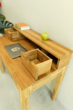 Bureau console en bois massif de chêne Axel II – NordicStory