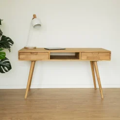 Bureau console en bois massif de chêne Escandi 5 - NordicStory