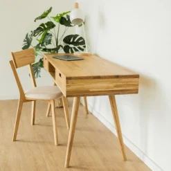 Bureau console en bois massif de chêne Escandi 5 - NordicStory
