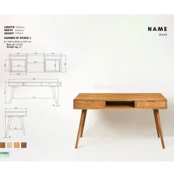 Bureau console en bois massif de chêne Escandi 5 - NordicStory