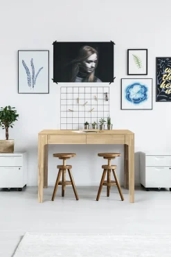 Bureau console en bois massif de chêne Axel I - NordicStory