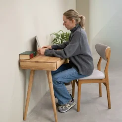Bureau console en bois massif de chêne Escandi Atelier – NordicStory