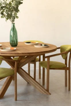 Chaise de salle à manger en bois massif de chêne Alexis, revêtement en tissu Vert Pomme – Lot de 2 ou 4 chaises - NordicStory