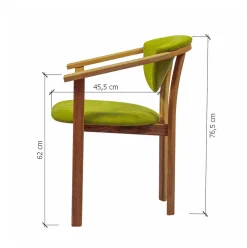 Chaise de salle à manger en bois massif de chêne Alexis, revêtement en tissu Vert Pomme – Lot de 2 ou 4 chaises - NordicStory
