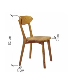 Chaise de salle à manger en bois massif de chêne Isku – Lot de 2 ou 4 chaises - NordicStory