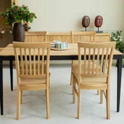 Chaise de salle à manger en bois massif de chêne Provence – Lot de 2 ou 4 chaises - NordicStory