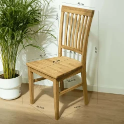 Chaise de salle à manger en bois massif de chêne Provence – Lot de 2 ou 4 chaises - NordicStory