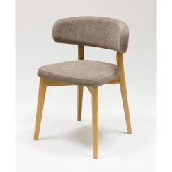 Chaise en bois massif de chêne Claus, revêtement Gris/Marron - Lot de 2 ou 4 chaises - VESKOR