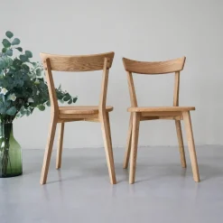 Chaise en bois massif de chêne Victoria - Lot de 2 ou 4 chaises. - VESKOR