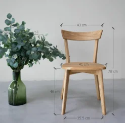 Chaise en bois massif de chêne Victoria - Lot de 2 ou 4 chaises. - VESKOR