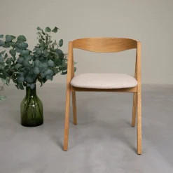 Chaise en bois massif de chêne naturel Oscar, revêtement - Lot de 2 ou de 4 chaises - VESKOR