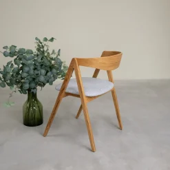 Chaise en bois massif de chêne naturel Oscar, revêtement - Lot de 2 ou de 4 chaises - VESKOR