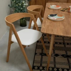 Chaise en bois massif de chêne naturel Oscar, revêtement - Lot de 2 ou de 4 chaises - VESKOR