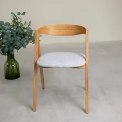 Chaise en bois massif de chêne naturel Oscar, revêtement - Lot de 2 ou de 4 chaises - VESKOR