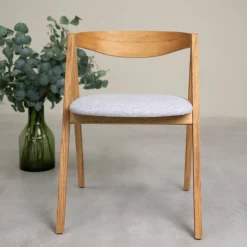 Chaise en bois massif de chêne naturel Oscar, revêtement - Lot de 2 ou de 4 chaises - VESKOR