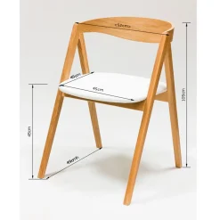 Chaise en bois massif de chêne naturel Oscar, revêtement - Lot de 2 ou de 4 chaises - VESKOR