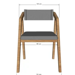 Chaise en bois massif de chêne Soho, revêtement - Lot de 2 ou 4 chaises - VESKOR