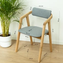 Chaise en bois massif de chêne Soho, revêtement - Lot de 2 ou 4 chaises - VESKOR