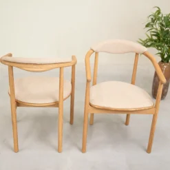 Chaise en bois massif de chêne Lord, revêtement - Lot de 2 ou 4 chaises - NordicStory