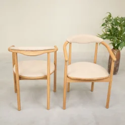 Chaise en bois massif de chêne Lord, revêtement - Lot de 2 ou 4 chaises - NordicStory