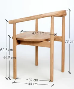 Chaise en bois massif de chêne Léa, revêtement en Gris/Beige - Lot de 2 ou 4 chaises - VESKOR