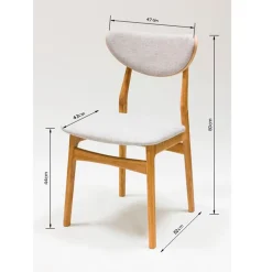 Chaise en bois massif de chêne Maxwell, revêtement - Lot de 2 ou 4 chaises - VESKOR