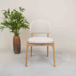 Chaise en bois massif de chêne Astrid, revêtement - Lot de 2 ou 4 chaises - VESKOR