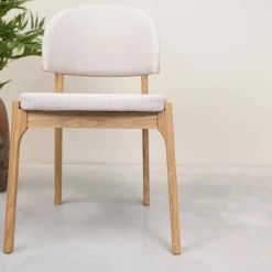 Chaise en bois massif de chêne Astrid, revêtement - Lot de 2 ou 4 chaises - VESKOR