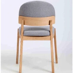 Chaise en bois massif de chêne Astrid, revêtement - Lot de 2 ou 4 chaises - VESKOR