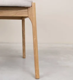 Chaise en bois massif de chêne Astrid, revêtement - Lot de 2 ou 4 chaises - VESKOR