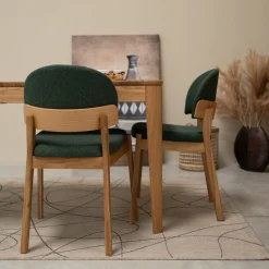 Chaise en bois massif de chêne Astrid, revêtement - Lot de 2 ou 4 chaises - VESKOR