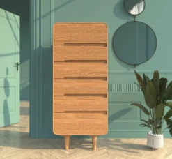 Commode en bois massif de chêne AMANDI 6 - VESKOR