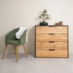 Commode en bois massif de chêne Runa – NordicStory