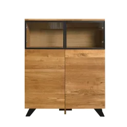 Commode vitrée en bois massif de chêne Moritz 1 - NordicStory