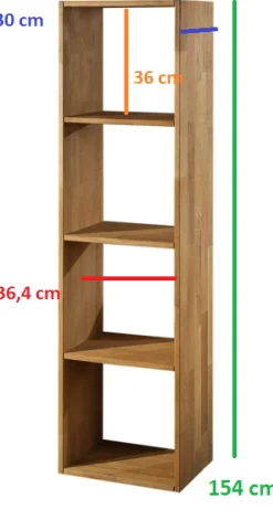 Etagère bibliothèque en bois massif de chêne Danemark 1 – NordicStory